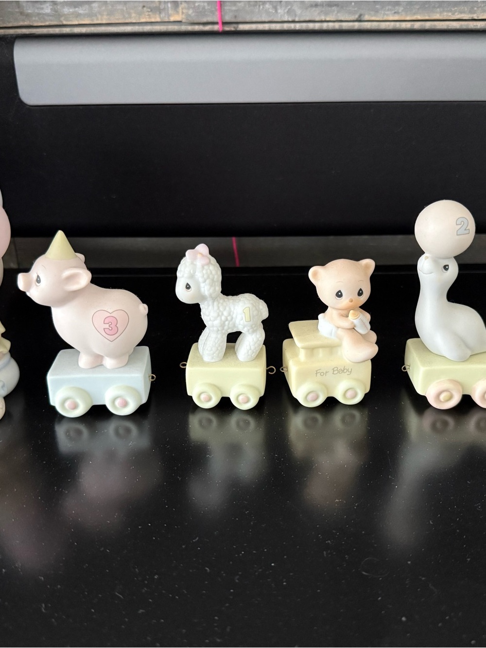 Precious Moments Pastel Baby Animal Train - Pink, Cream, White